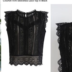 ChicWish Black Crochet Top Small